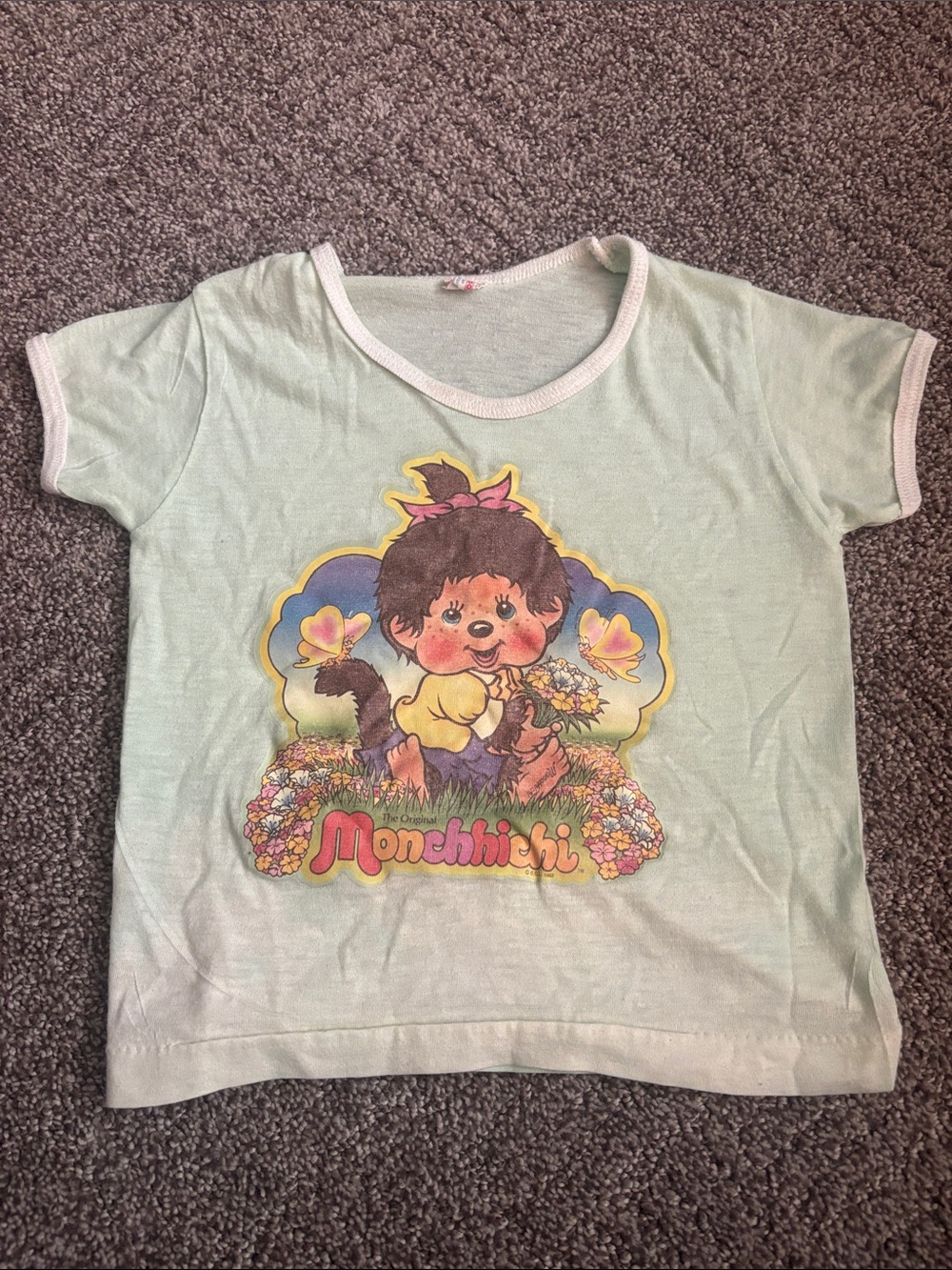 Vintage 1980’s Monchhichi girls' Underoos ringer t-shirt XS